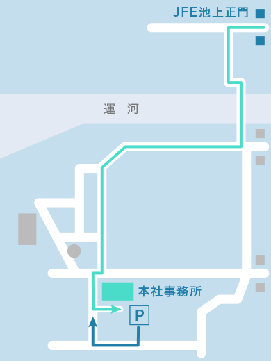 本社事務所までの構内ルートマップ